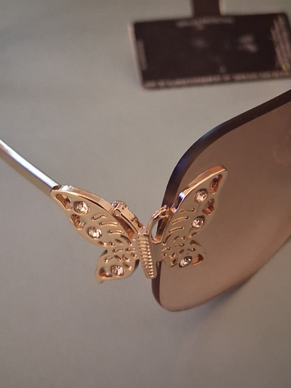 House Of Harlow 1960 Gold Butterfly Accent Sunglasses - Rimless NWT I’ll